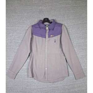 Trew Gear BC Mens Shirt Small Gray Purple Flannel Button Up Wool Blend Outdoor